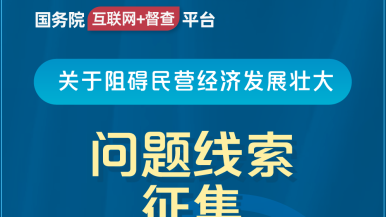 操老胖逼国务院“互联网+督查”平台公开征集阻碍民营经济发展壮大问题线索